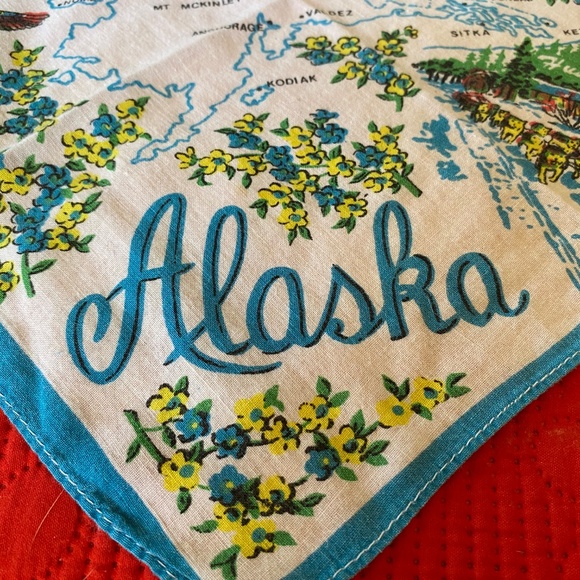 Vintage Alaskan Souvenir Handkerchief - Picture 2 of 7